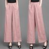 Women's 2025 Summer Cotton Linen Wide-Leg Pants - Simple, Casual, Thin, Loose, Elastic High Waist
