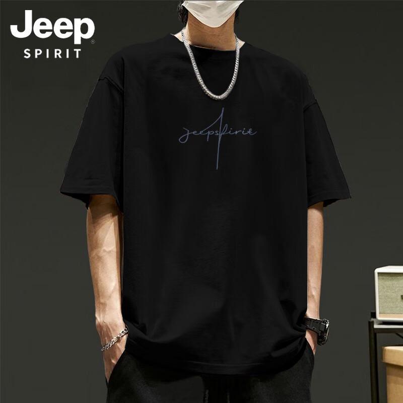 JEEP SPIRIT Men s Pure Cotton Heavyweight Short Sleeve T-Shirt 2XL