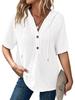 Dames Zomer 2025 Wafelbrei V-hals Hoodie – Korte Mouw, Lichtgewicht, Trekkoord Top