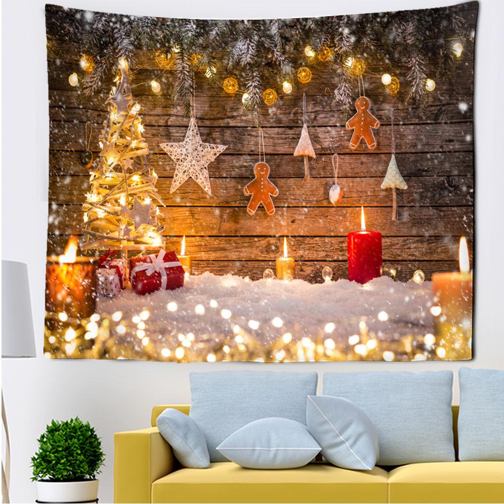 Home Decor Tapestry Christmas Snowflake Polyester Backdrop Fabric Bedroom Living Room Decoration Tapestry Tapeçaria De Natal