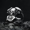 Fashion Vintage Steampunk Motorcycle Engine Skull Rings For Men 316L Stainless Steel Biker Hip Hop Jewelry Gifts