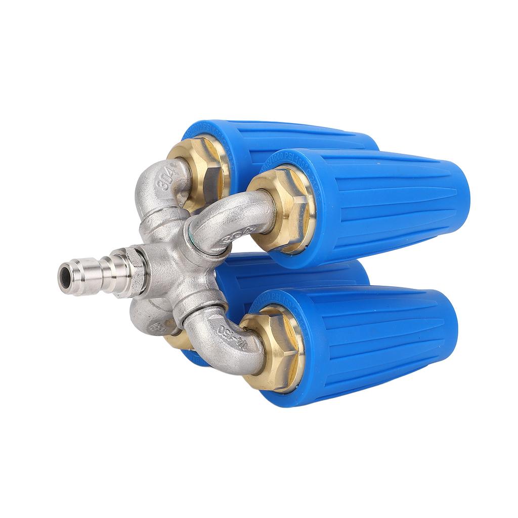 4 In 1 Pressure Washer Nozzle Blue 360 Degrees  Rotating 4000psi 1/4 Inch Quick Connector Pressure Washer
