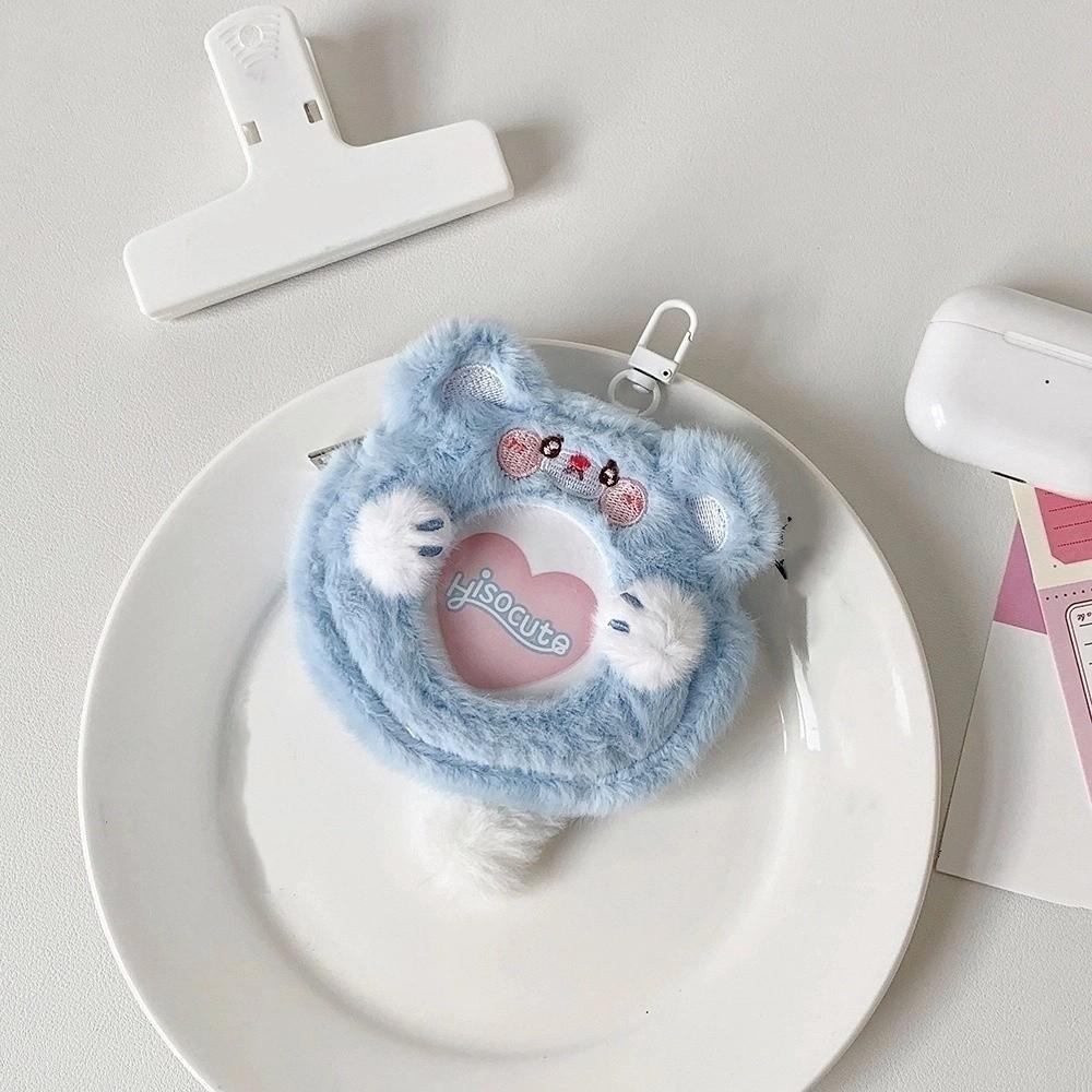 Plush Badge Ita Bag Cartoon Photo Storage Bag Mini Badge Holder Bag  for  Bluetooth Headset