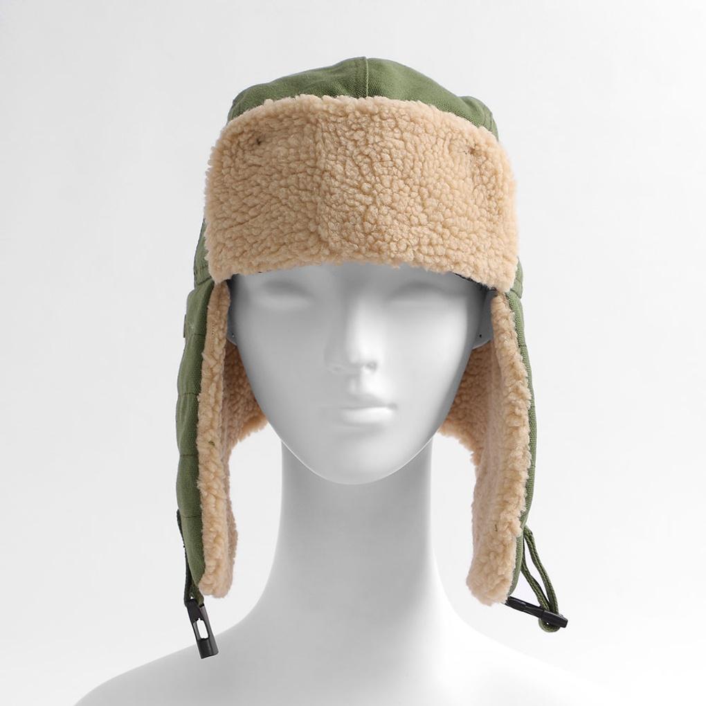 Warm earflap chestnut hat khaki thermal winter hat
