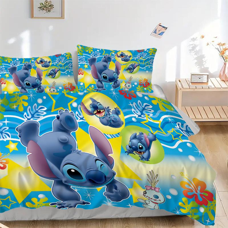 3Pcs Stitch Friends Adventure Bedding Sets For All Sizes New 3D Printed Bed Cover Comforter Duvet Cover Pillowcase Bedroom Decoration