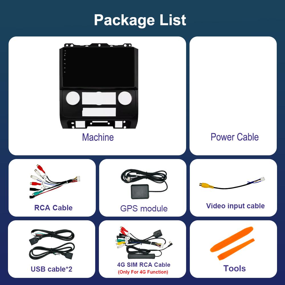 9 '' Car Video Multimedia Player DSP Stereo for Ford Escape 2007 - 2012 Carplay Android OS WiFi GPS 4G Bluetooth Split Screen