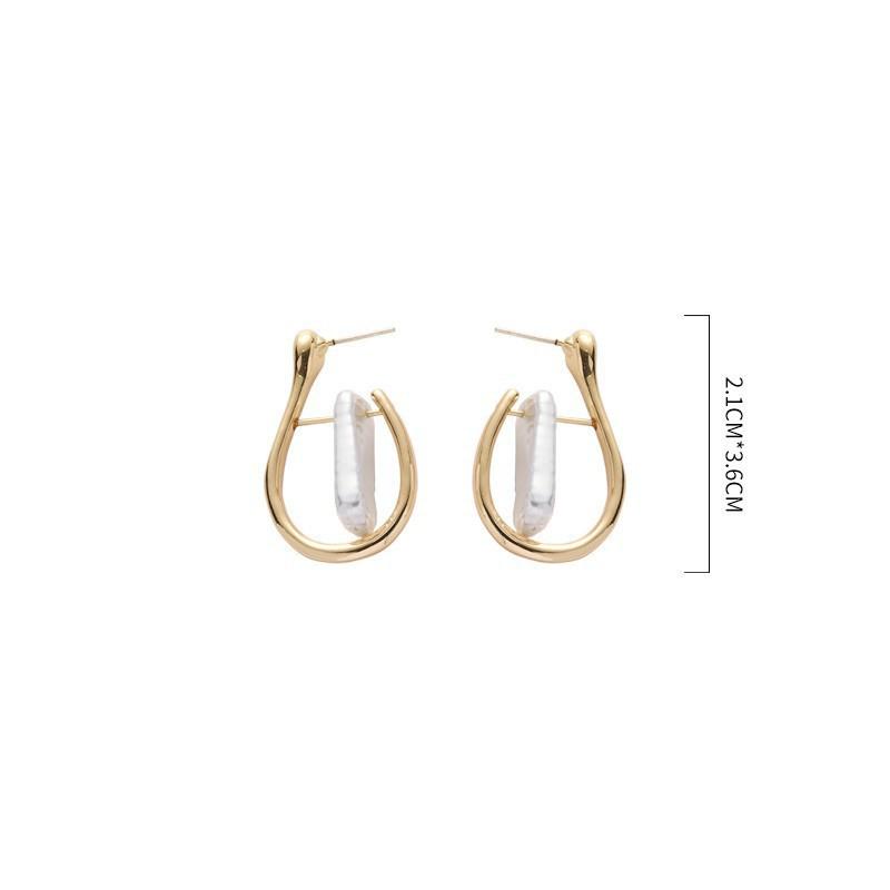 Abstract irregular pearl earrings wholesale temperament cold wind stud earrings niche earrings wholesale