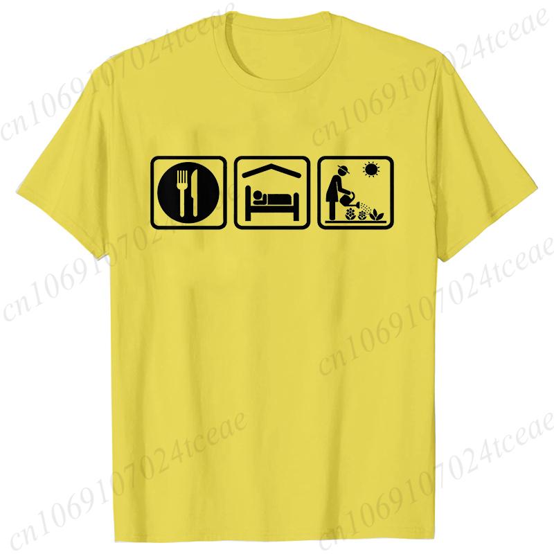 Watering Plants Depicting Garden Care Funny T-Shirt for Women Garden Graphic Casual Tops Funny Short Sleeve Tee Female Clothing