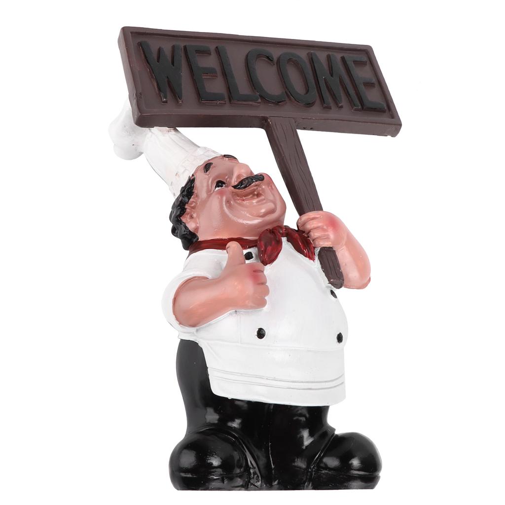 Chef Sculpture Mini Cute Chef Welcome Figurines Ornament for Kitchen Decorations Housewarming Gifts