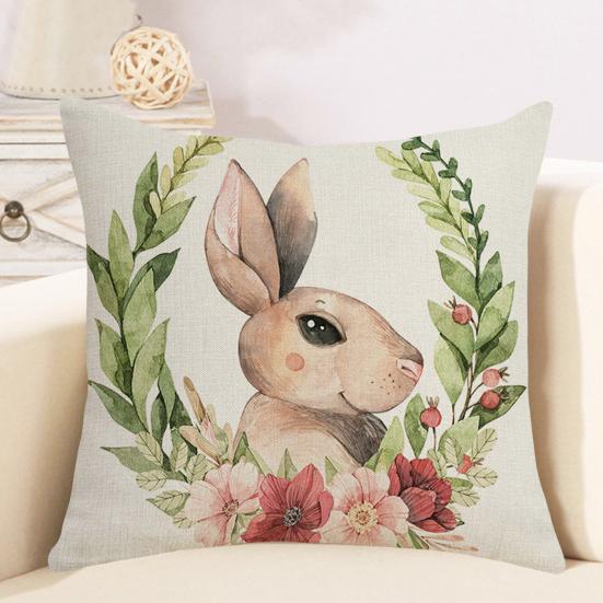 45x45CM Easter Pillow Case Bunny Egg Flower Boot Reusable Holiday Decoration Sofa Bedroom Square Throw Pillow Cushion Cover Festival Gift