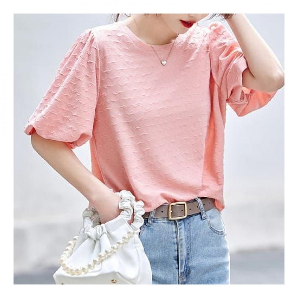 Navava Women Lovely Round Neck Puff Sleeve T shirT nT1536