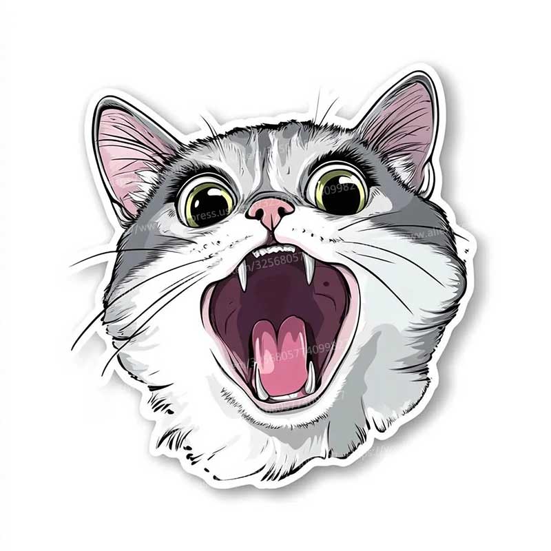 Funny Cat Animal Car Sticker Cartoon Waterproof Styling Automobiles Motorcycle Exterior Accessories Vinyl Decals Y211