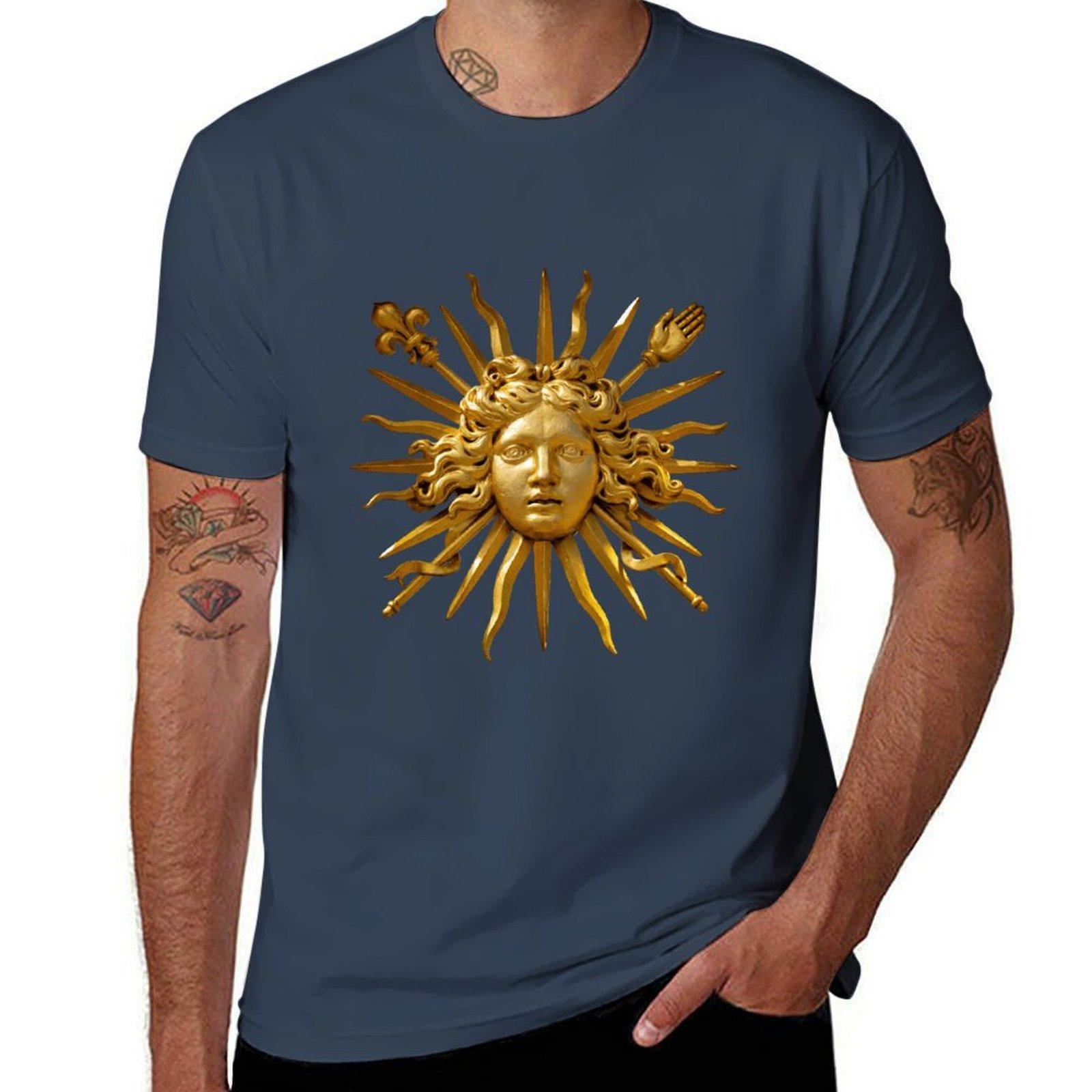 Symbol of Louis XIV the Sun King Transparent Background TShirt Big Size Crew Neck TShirt S