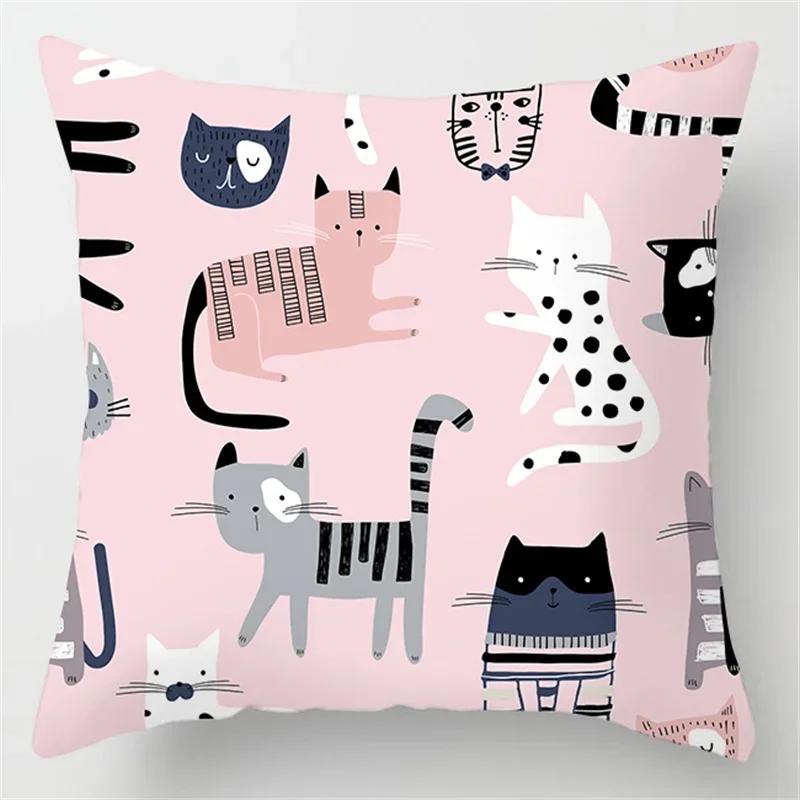Pink Feather Pillowcase Decorative Bed  Car Sofa Cushion Cover Home Fashion Cute