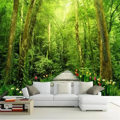 Papel tapiz 3d Murales en el bosque natural fresco Árbol Hermoso fondo Papeles de pared Decoración del hogar Papel tapiz 3d