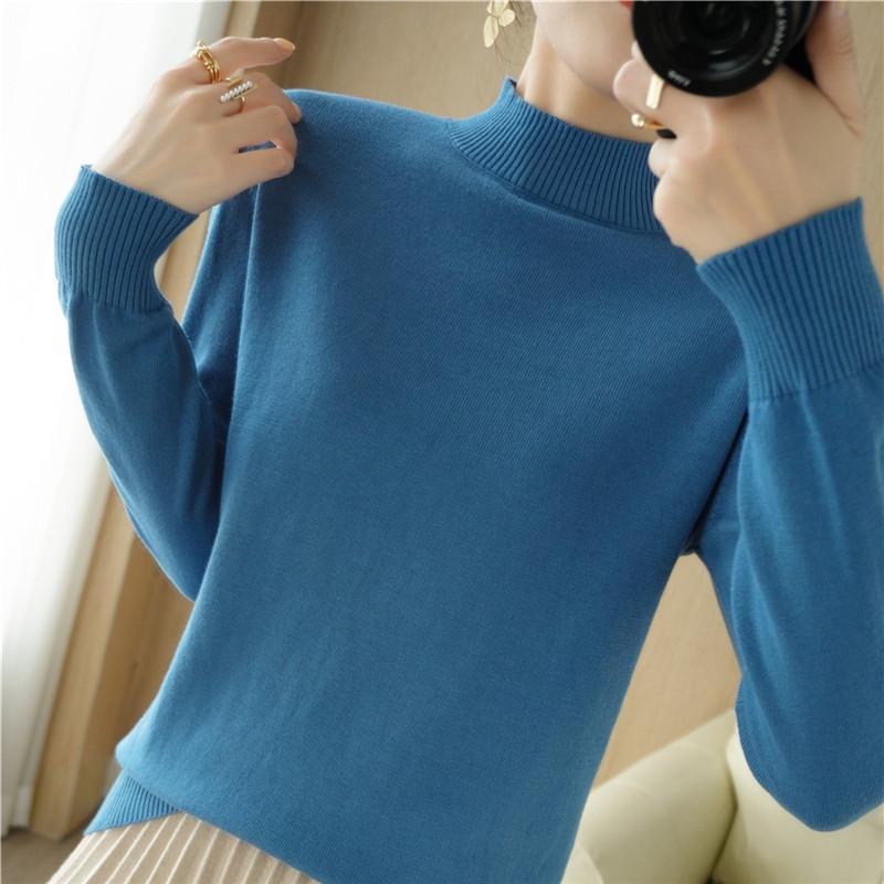 Damegenser MODERN NEW SAGA Vårullgensere Turtleneck strikket genser Høst Dame Jumper Strikket Topp
