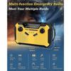 Radio Solare di Emergenza J-369 - Power Bank da 3000mAh, AM/FM, Manovella, Torcia, Lampada da Lettura, Allarme SOS per Sopravvivenza e Outdoor