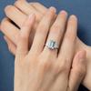 S925 Sterling Silver Aquamarine Zirconia Adjustable Women’s Ring