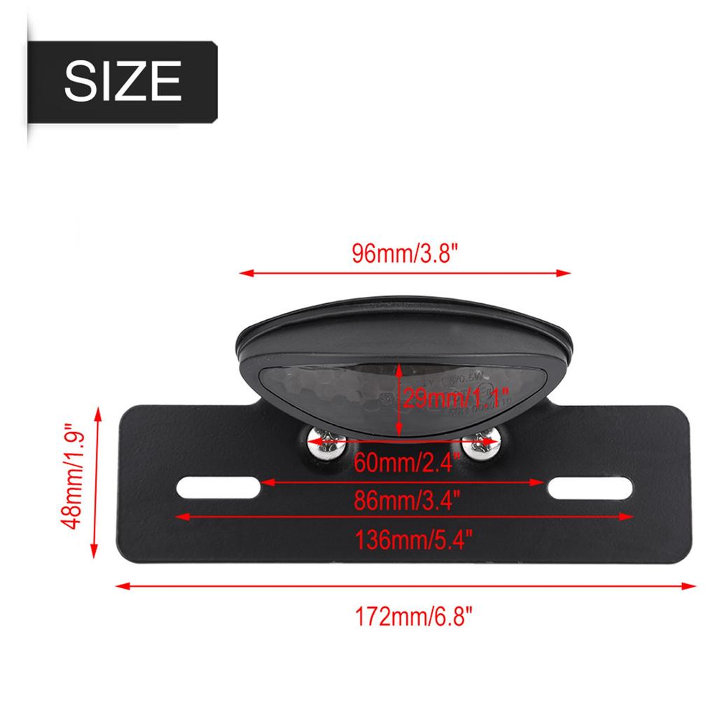 Motorcycle LED Rear Brake Tail Light Stop License Plate Lights for Smoke