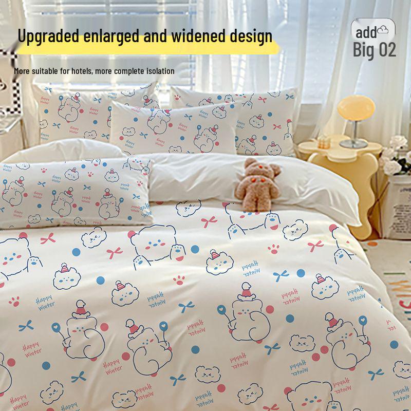 Disposable 4-Piece Travel Bedding Set: Anti-dirt, Wash-Free, Sterilized, Thickened for Hotel & Portable Use.
