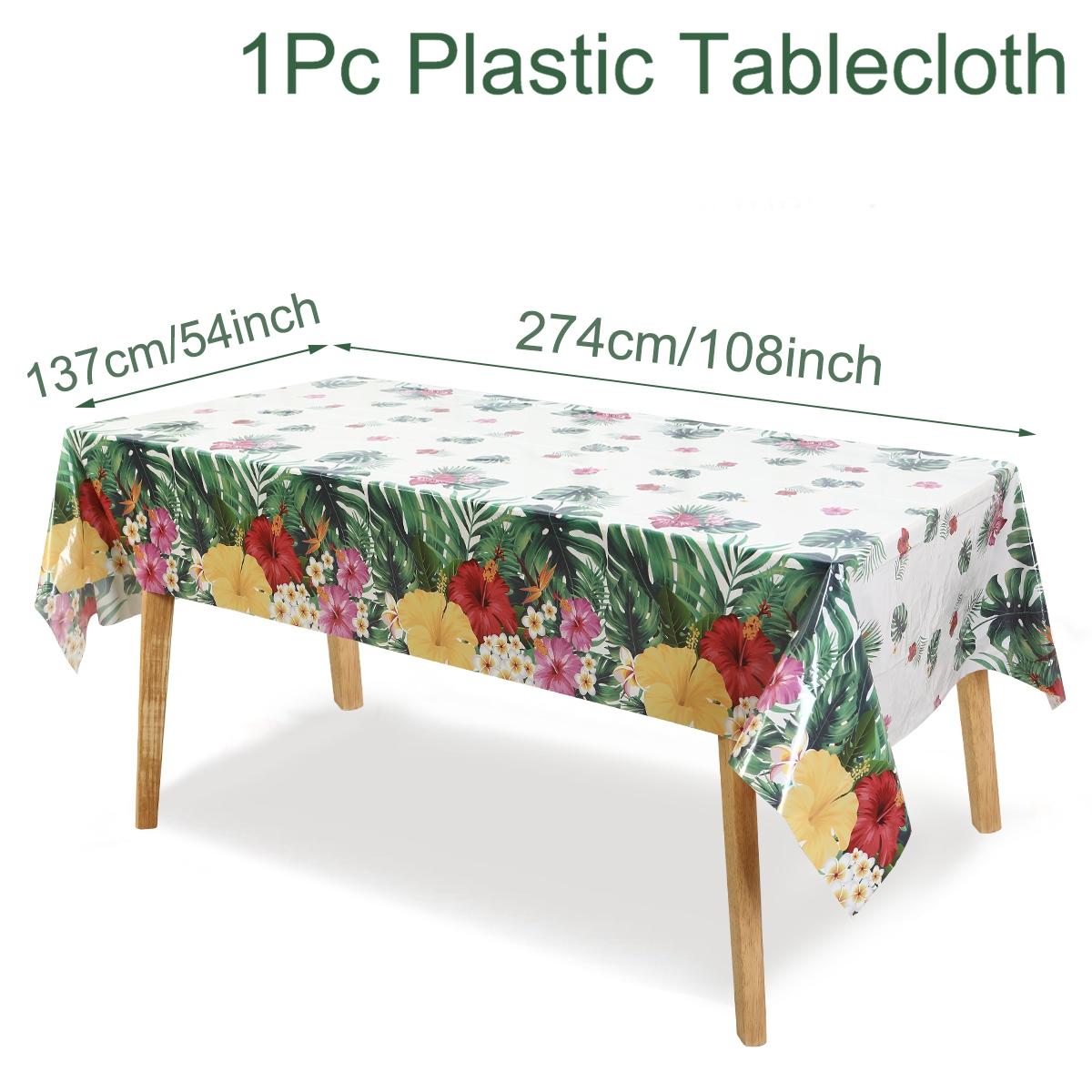 Hawaiian Luau Tablecloths Tropical Palm Leaves Table Cloth Hawaii Disposable Plastic Rectangular Table Birthday Party Supplies