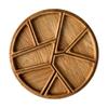 8-Section Wood Appetizer Plate Detachable Snack Plate with 8 Compartments for Serving Sharing and Displaying Food