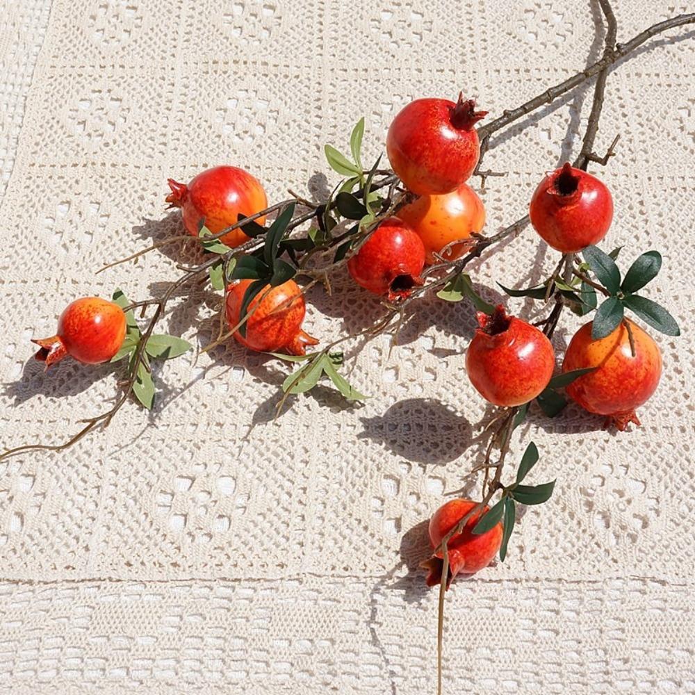 

Realistic Artificial Pomegranate Branches Plastic Fake Plants Birthday Decor 78cm