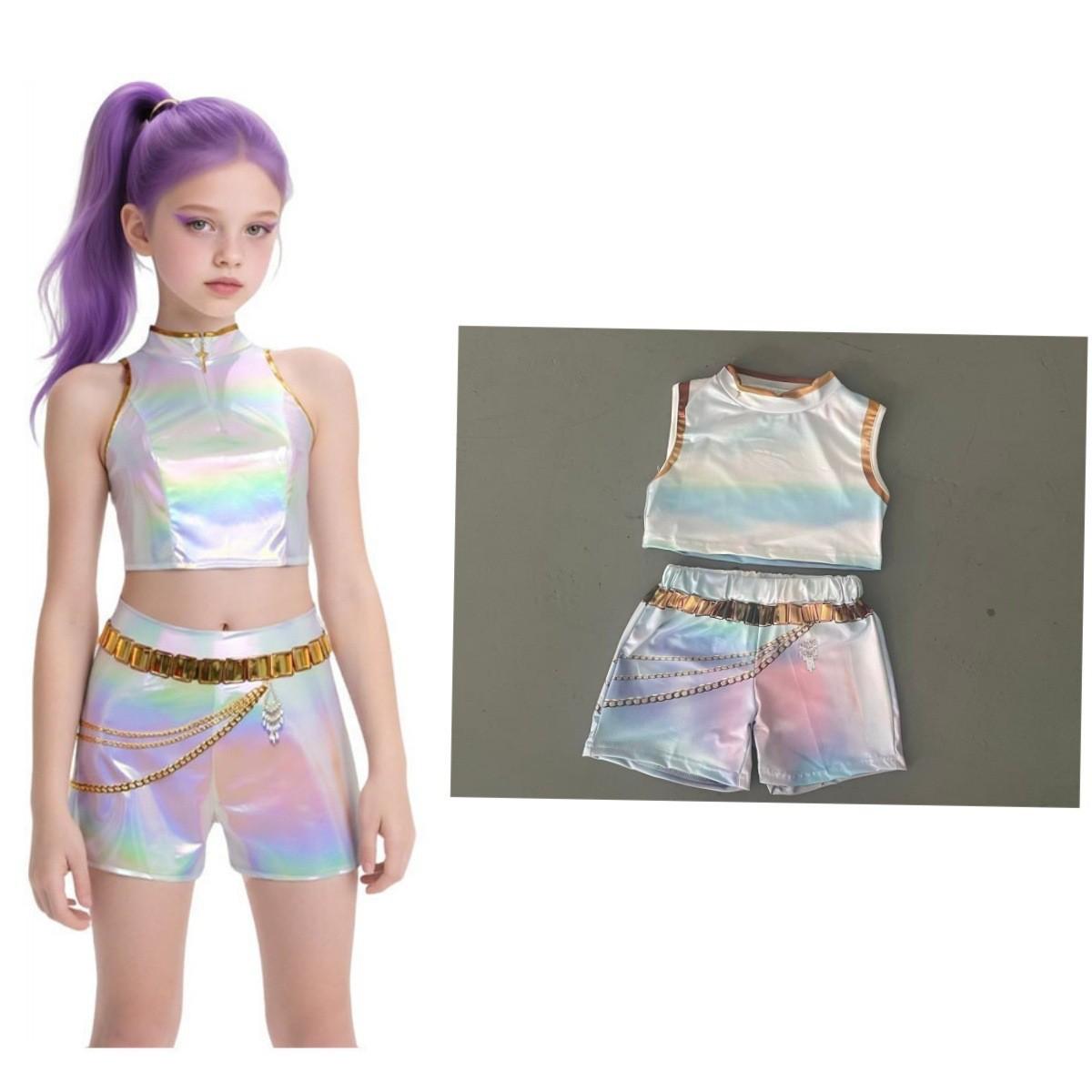 

New Girl Demon Hunter KPOP Pop Singer Halloween Costume Dress Up Stage Suit Costume 110cm