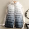 Gradual Change of Color Light Down Jacket Women's Down Vest 90 White Duck Down Women's Stand-up Collar Vest Light Plus Size