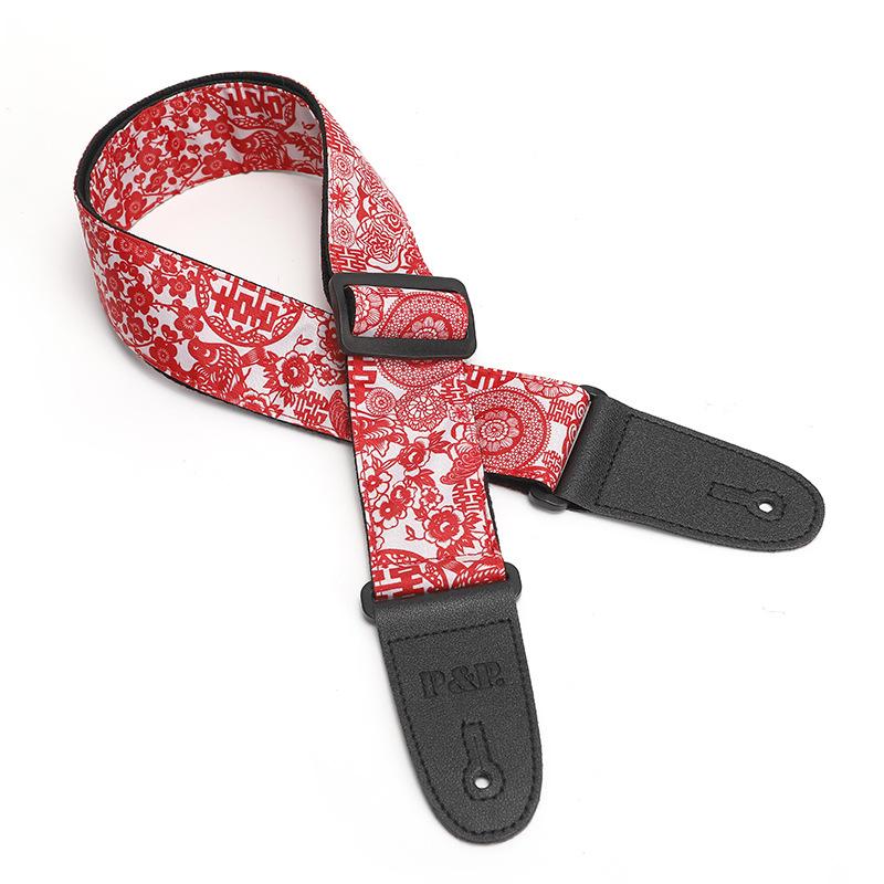 Printed guitar strap, PP guitar strap, universal strap, heat transfer printed instrument ribbon, double-layer thickened