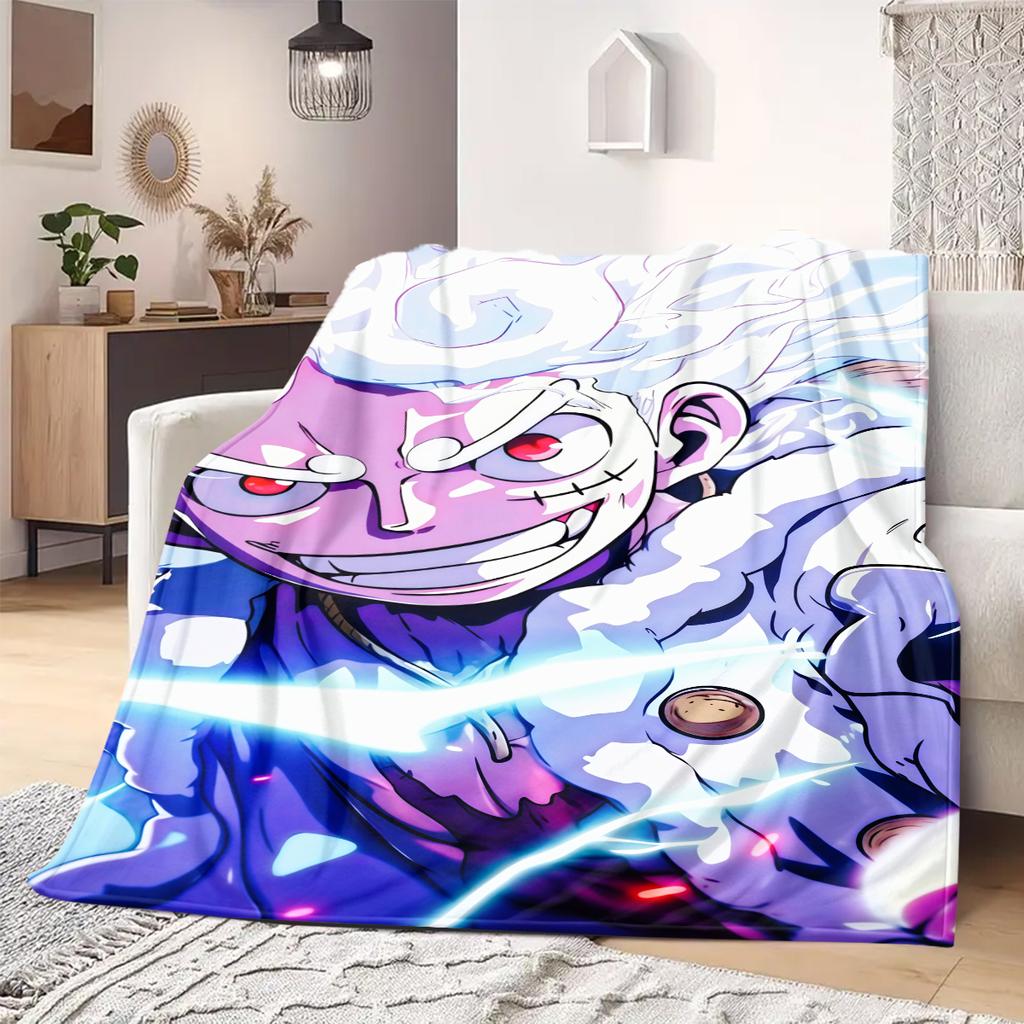 OnePiece Anime Print Blanket Warm Comfortable Flannel Blanket Suitable for Bedrooms, Sofas, Beds, Chairs, Picnics, Travel