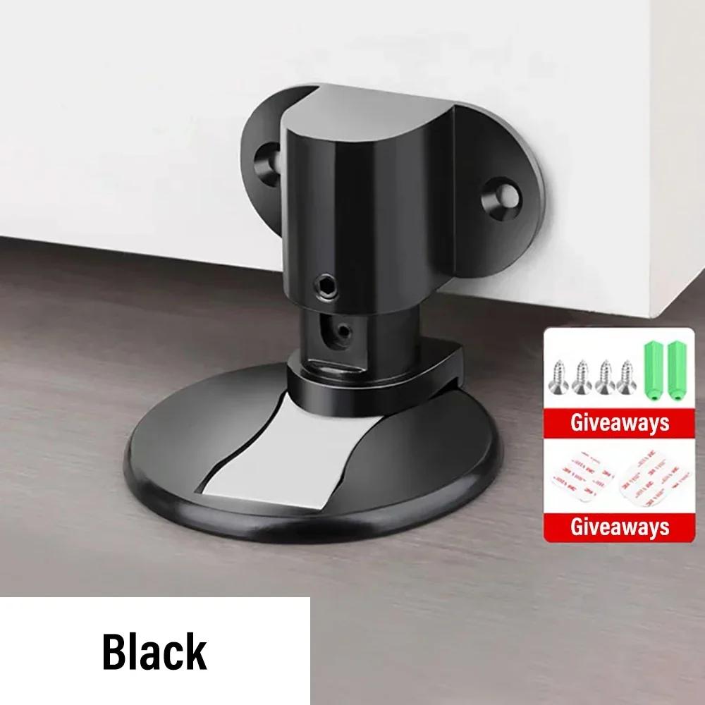 

Регулируемый дверной стопор из нержавеющей стали, 2 шт., бытовой невидимый дверной стопор для предотвращения столкновений, сильный магнитный дверной стопор для пола в ванной комнате, 2 шт. 2 PCS чёрный