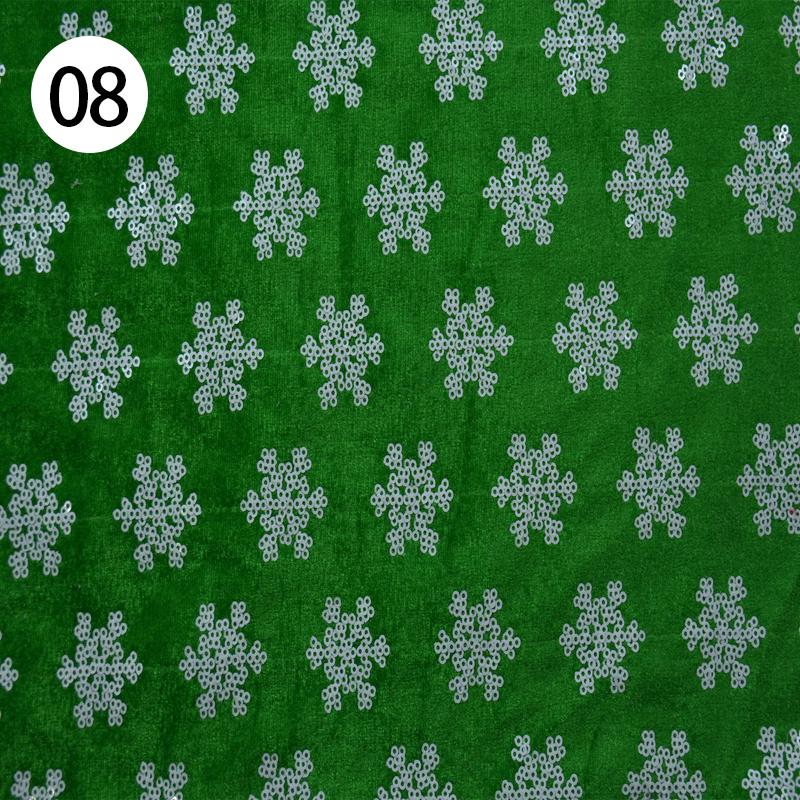 1 Yard Samt Paillettenstoff Weihnachten Schneeflocke Bestickter Stoff DIY Weihnachtsbekleidung Schuhe Hüte Chinesisches Neujahr Handarbeiten