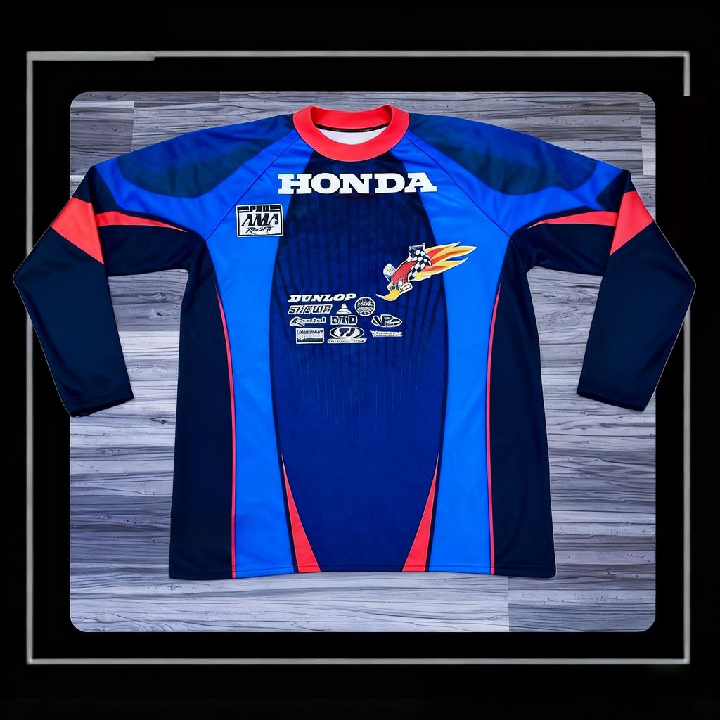Motocross Honda Long Slevee Jersey #4 EZRA LUSK Fast Dry Breathable Racing Shirt Comfortable Off-Road Moto Top for Summer Riding