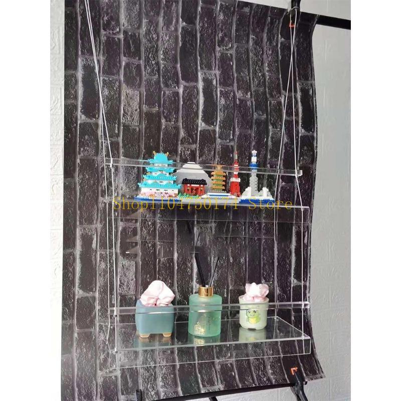 Transpaent Acrylic Window Plant Shelves 2/3 Layers Clear Hanging Floating Wall Shelf Flower Pot Rack Planter Stand Top Sale