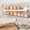 Automatic Scrolling Egg Rack Holder Double Automatic Slide Type Egg Carton Roller Refrigerator Side Door Kitchen Egg Storage