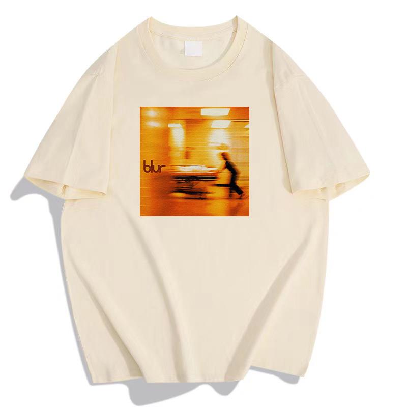 

2025 Blur Band British Rock Men s and Women s Retro Music Literary Cotton Short Sleeve T-shirt High Quality Luxury Brand Selling 4XL
