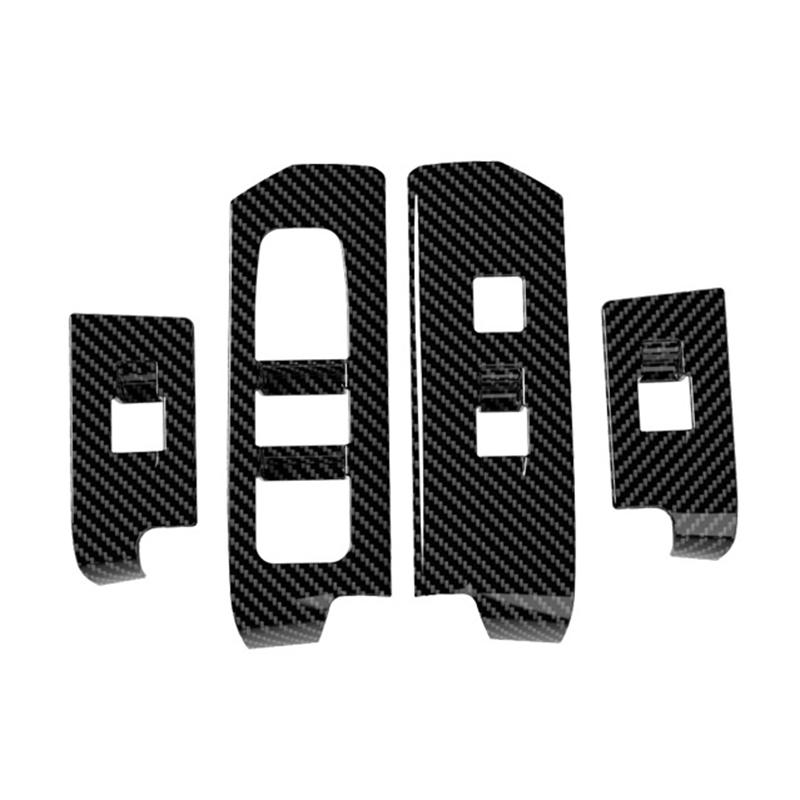 

For Toyota 4Runner 2025 ABS Material Interior Door Handle Side Window Switch Frame Cover Trim Car Accessories Carbon Look 4pcs