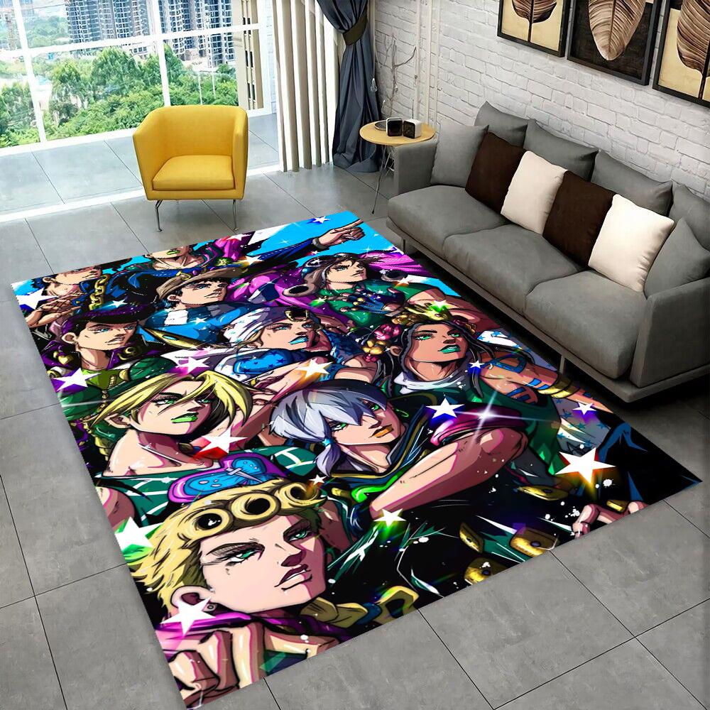 3D Jojo's Bizarre Adventure Cartoon Anime Carpet Rug for Living Room Bedroom Home Sofa Decoration,kids Play Non-slip Floor Mat