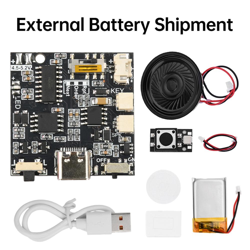 GC06 Recordable Sound Module 4M MP3 WAV Button Control Music Voice Player Programmable Board for DIY Creative Greeting Card Gift