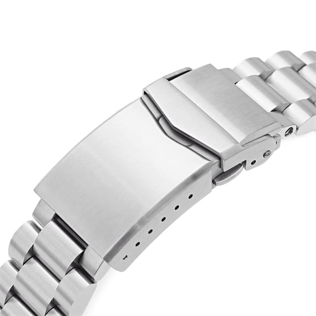 Orient MiLTAT SS221820B060 22mm Endmill Metal Watch Band Bracelet SUS316L Stainless Steel for Mako 2 Ray Brushed Silver V-Clasp