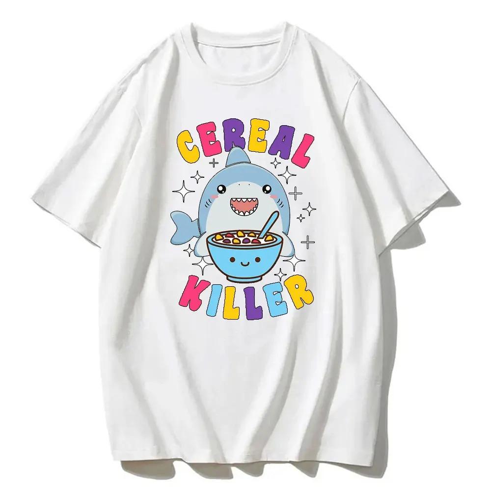 Funny Meme Tee Cereal Killer Cotton T Shirt Kidcore Offensive Unisex TShirts Colorful Tee Slogan T-Shirts Shirts 90s Graphic Tee