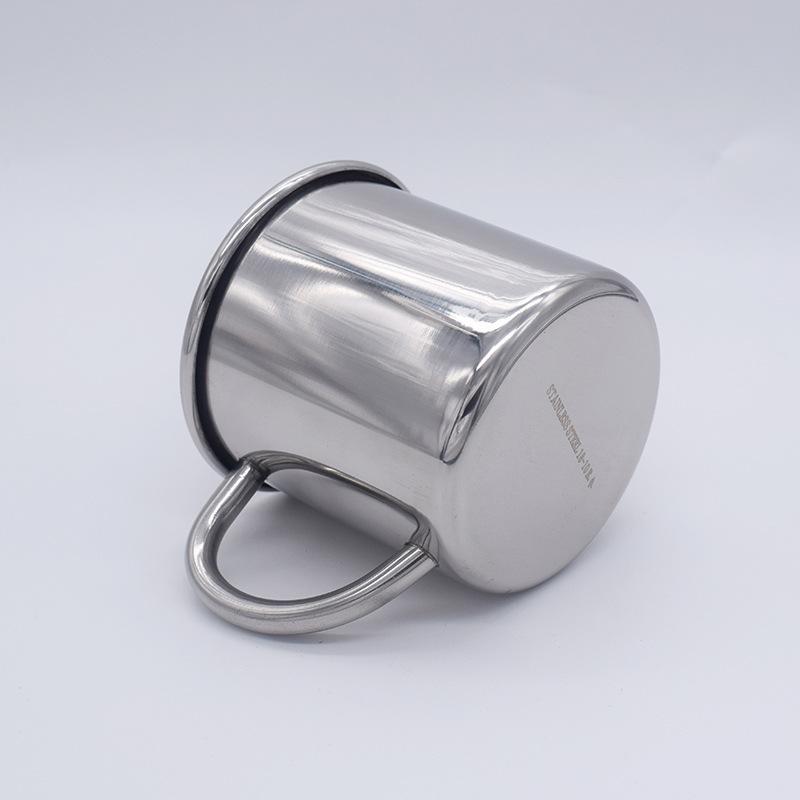 Stainless steel 350ml single-layer office water cup, office coffee cup outdoor portable handle cup