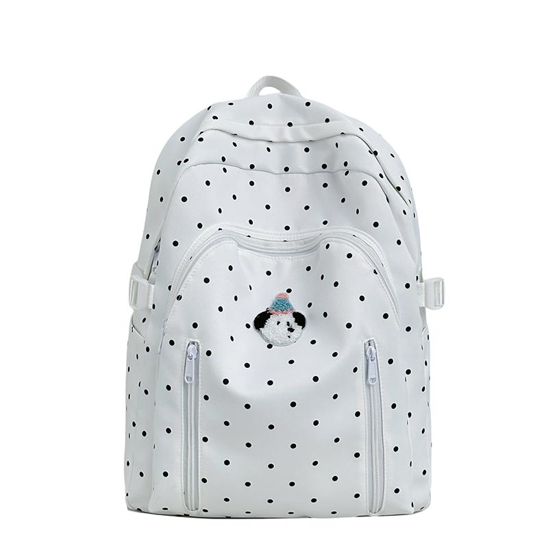 Dot Print Girls Backpack Junior High School Student Lightweight Schoolbag