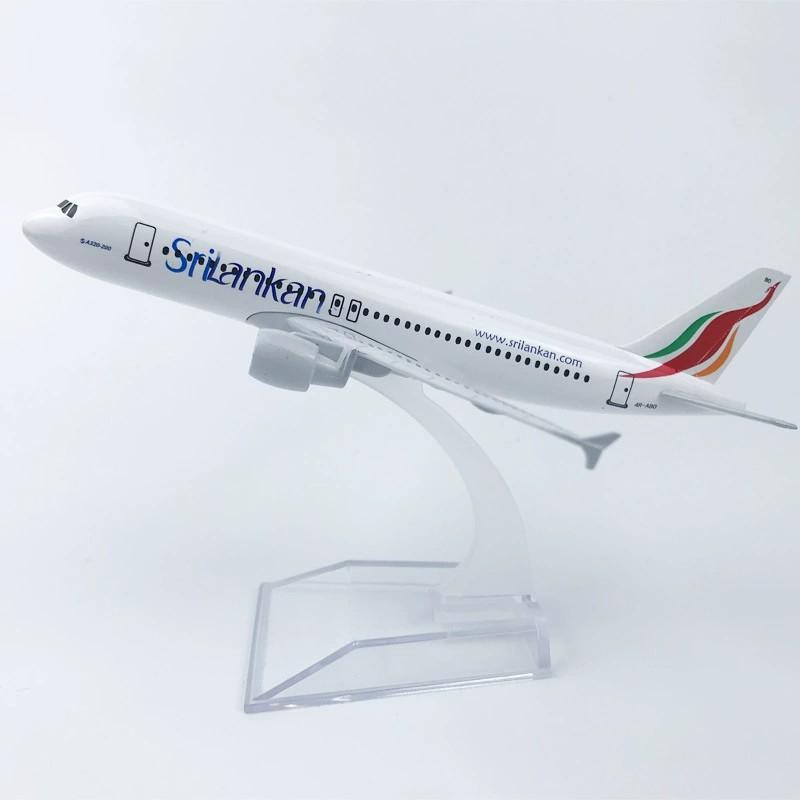 16cm A320 Plane Model with Gear SriLankan Airlines Airbus A320 Plane Model Metal Diecast Airplane Aviation Simulation Toys Boy