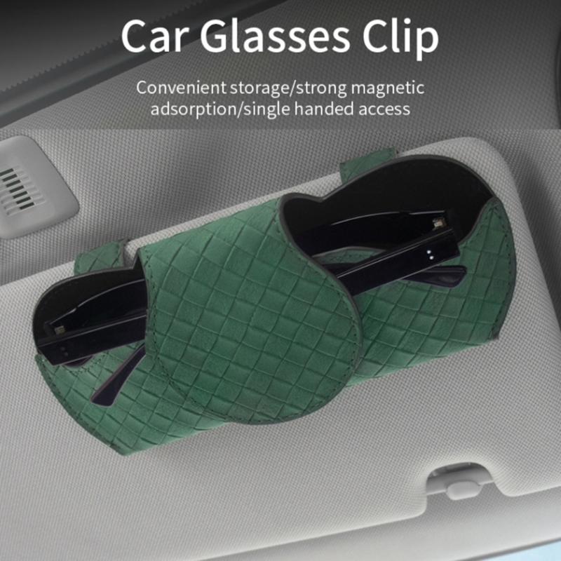 Sunglasses Holder for Car Sun Visors, Universal Auto Eyeglasses Organizers Box, Vehicle Visors Accessories Glasses Case