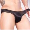 Men's Low Waist Panties Lace Gay Underwear Slip Briefs Oil Shiny Sheer Elastic U Convex Pouch Man Lingerie Nightwear