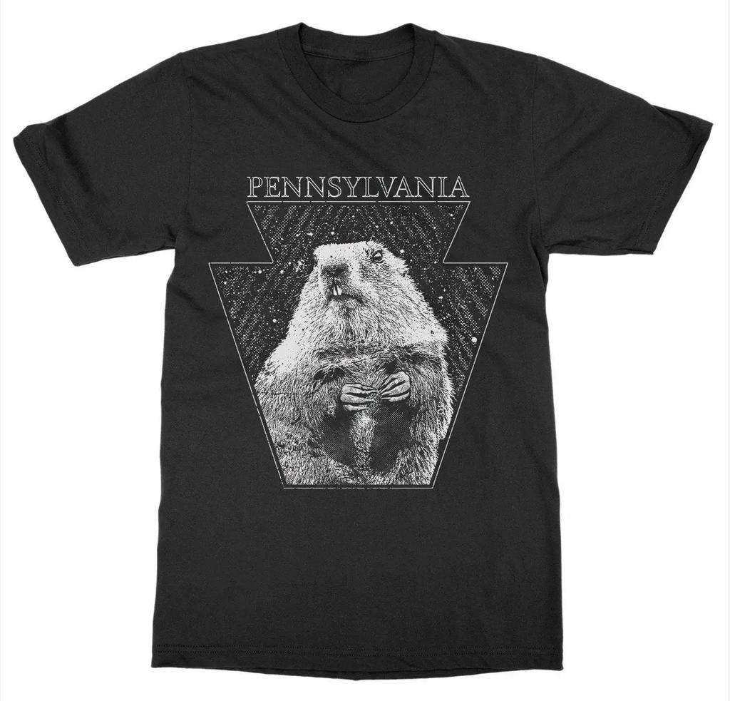USA Patriot Winter Pennsylvania Groundhog Day TShirt 100 Cotton ONeck Summer Short Sleeve Casual Mens Tshirt Size S3XL