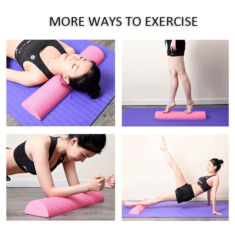 30-45 cm půlkulatý masážní pěnový válec EVA Jóga Pilates Fitness vybavení Balanční podložky Jógové bloky s masážním plovoucím bodem