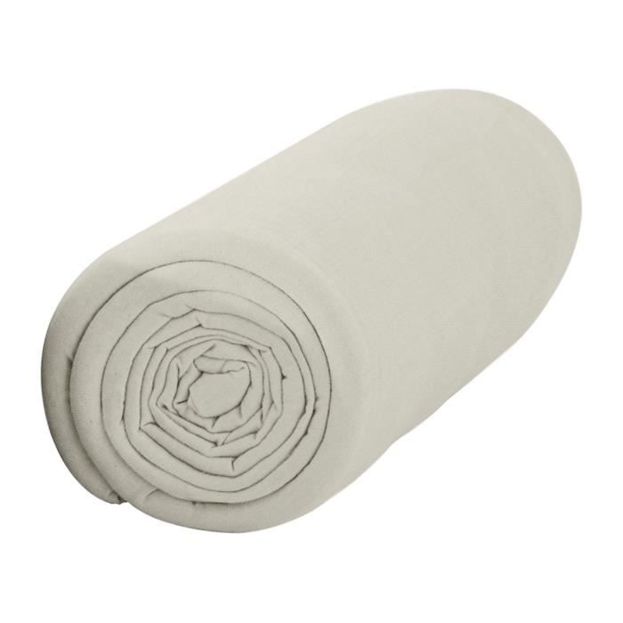 Drap housse - IVOIRE - 180x200 cm - 100% coton - 25 cm bonnet - 57 fils
